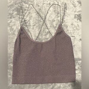Urban Outfitters Out From Under Gray Sparkle Cami Crop Top